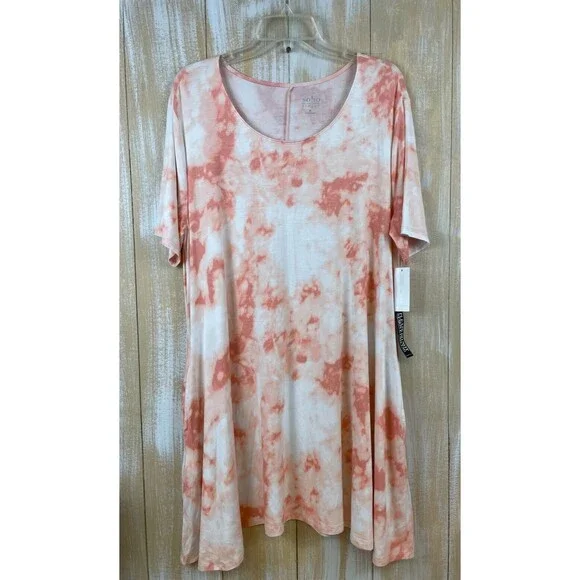 New York & Company | Dresses | Nwt Soho Street New York Company Womens Peach  White Casual Dress Xl | Poshmark